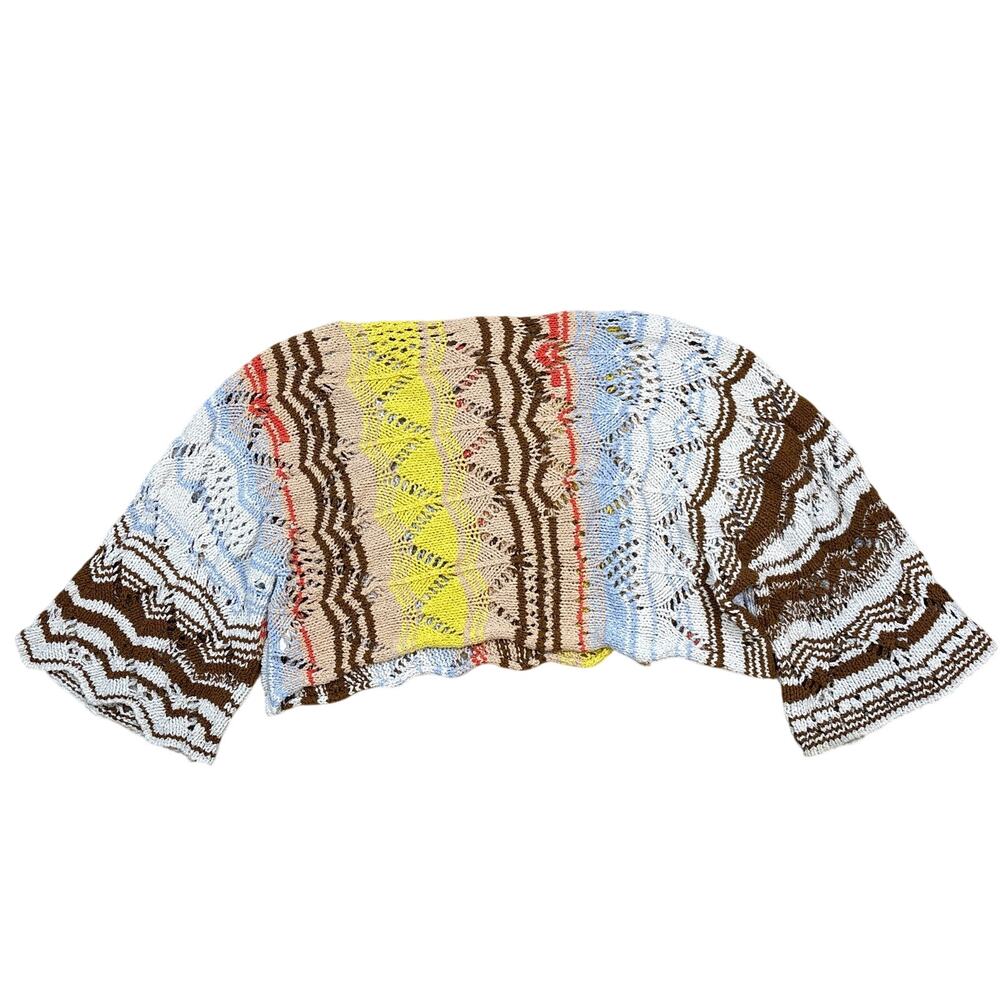 Free People Sea Shine open knit Medium multicolor Knitted Sweater loose baggy - Picture 6 of 6